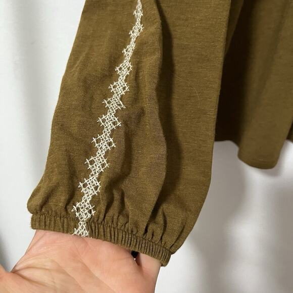 Garnet Hill Embroidered Peasant Tassel Top Size M Prairie Cottage Folklore - Picture 4 of 7